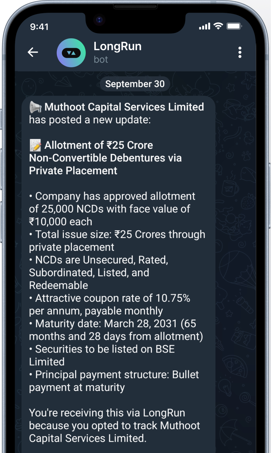 iPhone showing LongRun app interface